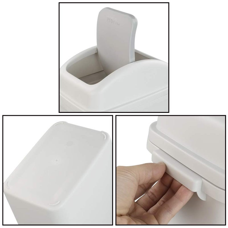 Asking 1.8 Gallon Small Trash Can with Swing-top Lid, Plastic Garbage Bin, Grey - Image 5